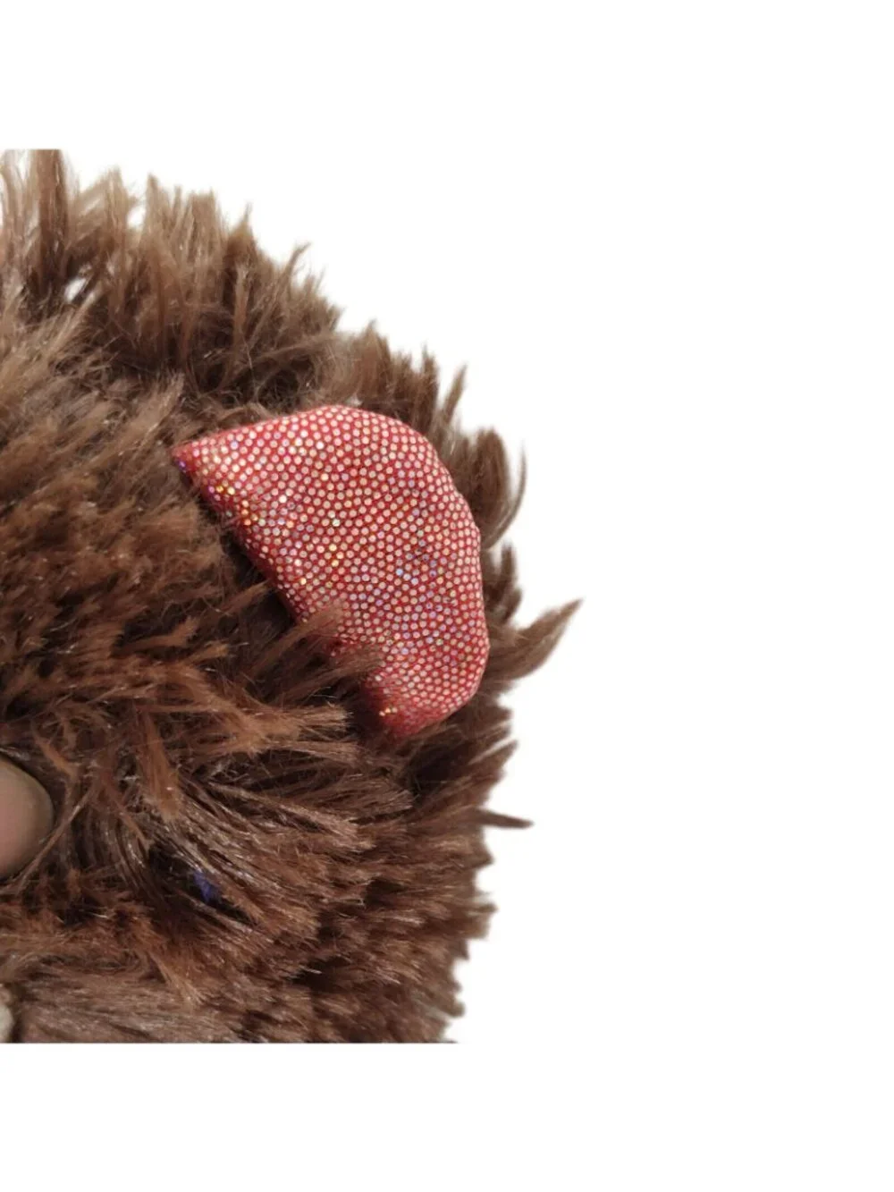 Greenbrier Brown Bear Plush Stuffed Animal Heart Nose with Glitter Ears and Feet